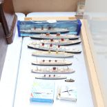 Various Vintage model ships, makers included Dinky, Mercator, Minic etc