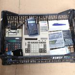 Vintage calculators, including Imperial 400PD (boxful)