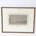 William Callow, pencil and watercolour, Avignon, Rhone, image 15cm x 26cm, framed