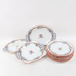 A group of Minton New Stone pattern dinnerware, circa 1851, including 3 platters and 8 plates,