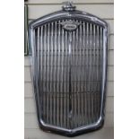 A Vintage chrome Wolseley 6/80 Classic Car radiator grille, width 52cm, height 77cm