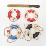 A 19th century novelty promotional Eastern Telegraph Company page turner, and a set of 4 P&O