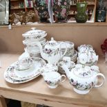 An extensive Wedgwood Hathaway Rose pattern tea and dinner service, including salad plates, tureens,