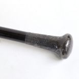 An early 20th century silver-topped ebonised walking cane, by Henry Tracy & Sons, hallmarks London