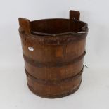 A Vintage coopered oak well bucket, height 29cm