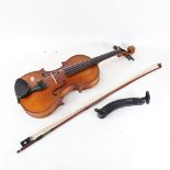 A brand new modern German Sandner full size violin and bow, in original case, RRP £400