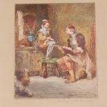Charles Cattermole, watercolour, The Story of the Crossbow, signed, image 15cm x 12cm, original
