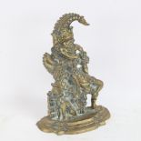 A cast-brass Mr Punch figural doorstop, height 31cm