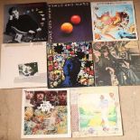 Various vinyl LPs and records, including The Byrds, Paul McCartney, David Bowie, Fleetwood Mac etc