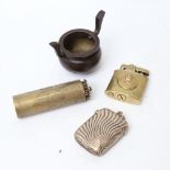 Various collectables, including Evan's Patent Concinnum machine, silver plated Vesta case, miniature