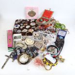 A large quantity of various Vintage costume jewellery, collectables, compacts etc