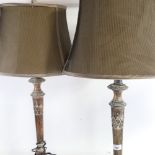 A pair of Antique style table lamps, height excluding fitting 57cm