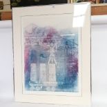 Barbara Kale, coloured etching, The Mill; Roughing It, signed and numbered in pencil, framed,