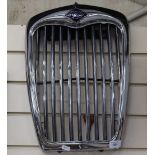 A Vintage chrome Riley Elf Classic Car radiator grille, width 34cm, height 47cm