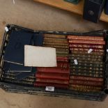 Various Vintage leather-bound books, including Thackeray (boxful)