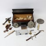 Various interesting collectables, including horse fob with miniature horse bits and hoof