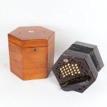 A Victorian Lachenal & Co rosewood concertina, 46 buttons, patent no. 4752, in original fitted