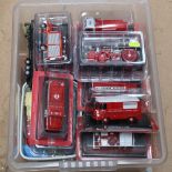 A group of Vintage fire engine toy vehicles, including Del Pardo and Days Gone Lledo (boxful)