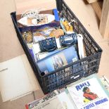 Various collectables, including serpentine marble lighthouse, RNLI Commemorative ware etc (boxful)
