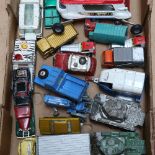 Various Vintage diecast toy cars and vehicles, including Corgi Comics Luna Bug, armoured car etc (