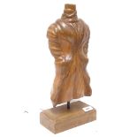 A carved and polished hardwood torso sculpture, height 41cm