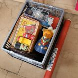Various Vintage toys and games, including Buccaneer, Cunard jigsaw puzzle etc (boxful)