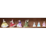 A group of Royal Doulton lady figures, including HN1679, HN2214, HN1811 etc (7)