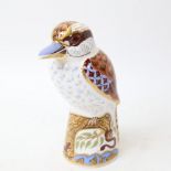 A Royal Crown Derby kookaburra paperweight ornament, gold button, height 13cm