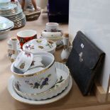 Royal Worcester Evesham pattern dinnerware, Poole Pottery bowls, leather document case etc