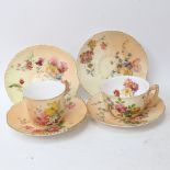 A group of Royal Worcester teacups and saucers (2 + 4)