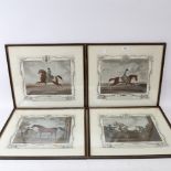A set of 4 19th century aquatints, horse portraits, plate size 30cm x 35cm, framed (4)