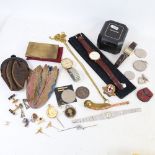 Various jewellery, wristwatches, coins etc