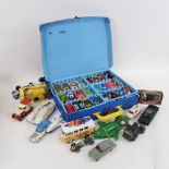 Various Vintage diecast and plastic toy cars and vehicles, including Corgi Formula 1, Dinky