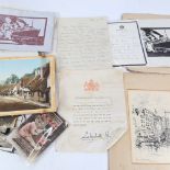 Various ephemera and letters, including handwritten of thanks by Command of the Queen on Balmoral