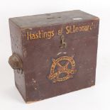 A Hastings and St Leonards Old Contemptibles Association donation collection box, members of the