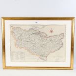 John Cary, copper plate map of Kent dated 1806, later hand colouring, 13.5" x 20", framed
