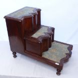 A Victorian mahogany step commode, L74cm, D62cm