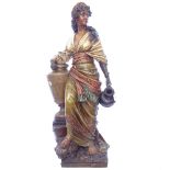 A painted composite figure "the water carrier", H98cm