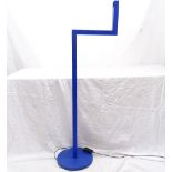 A Lirio blue painted standard lamp, H134cm