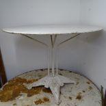 An Art Deco circular garden table, on tubular metal legs, W100cm, H72cm