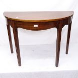 A Georgian mahogany demi-lune console table, W100cm, H71cm, D47cm