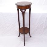 An Edwardian mahogany 2-tier jardiniere stand, W33cm, H98cm