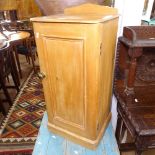 An Antique pine bedside cupboard, W38cm, H80cm