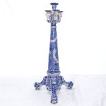 A Chinese design blue and white incense burner, H66cm