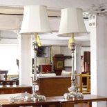 A pair of Ralph Lauren Home table lamps and shades, height including shade 82cm