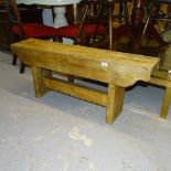 A rustic pine bench, L111cm, H45cm