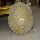 A concrete garden lion wall mask, L40cm