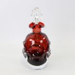 BO BORGSTROM for Aseda Galsburck, Sweden, 1960s red glass decanter, height 22cm Good condition