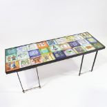 BRUNO CAPACCI (1906-1996), Italy, a mid-century surrealist ceramic tiled coffee table, each tile