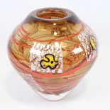 OLIVIER MALLEMOUCHE, France, a handblown large glass vase, signed on base and 1/1 V1330, height 23cm